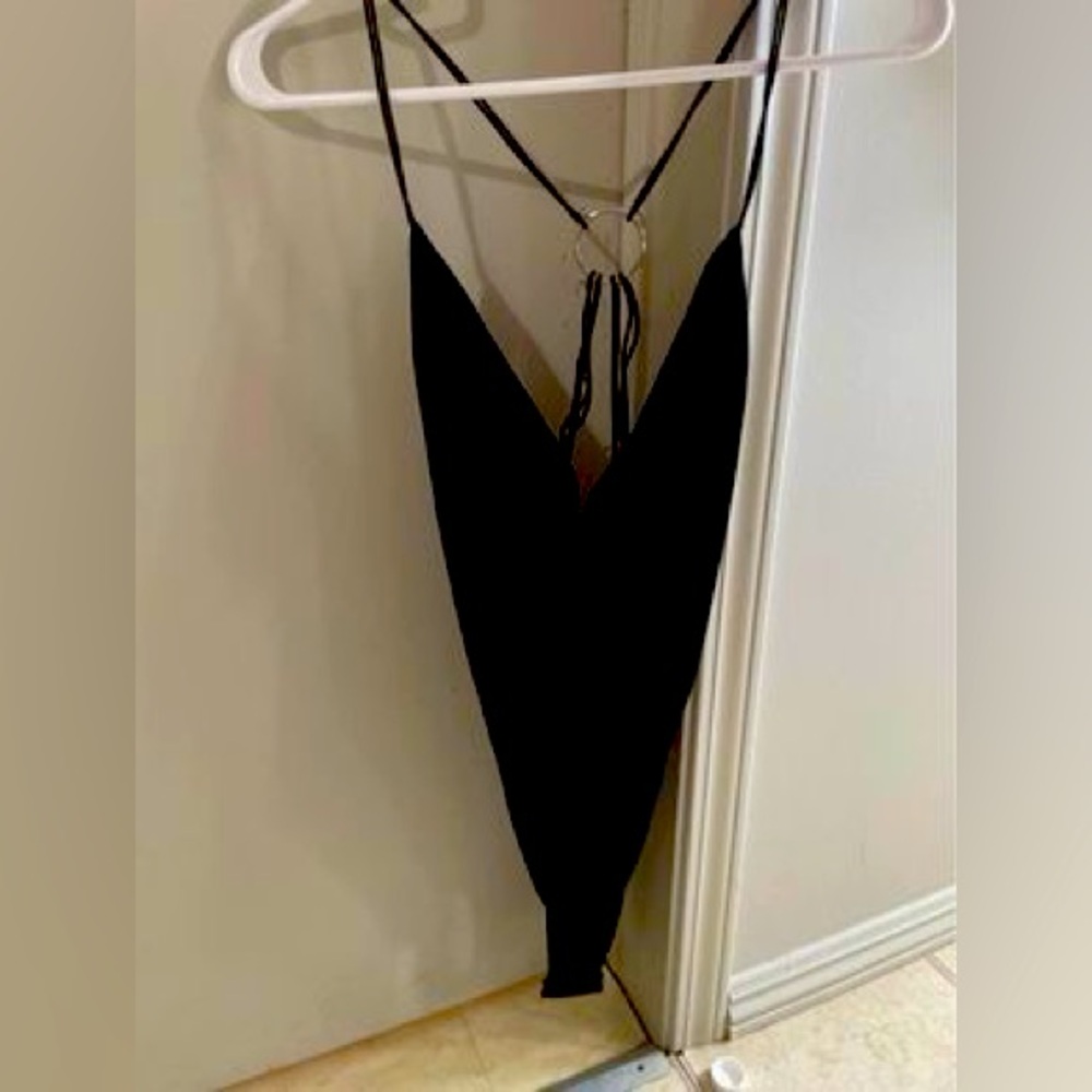 Black strappy bodysuit